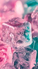 digital technology pink and green ice illustration poster background