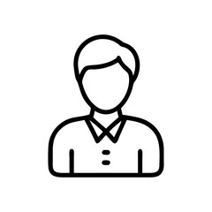 Fototapeta premium Line drawing of a male figure with shirt and collar 