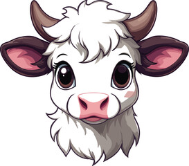 Vector Illustration of a Baby Cow Head