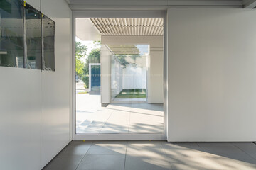 look through window in modern building