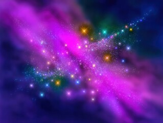 Obraz premium Colorful nebula, shimmering stars