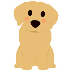 Cartoon Golden Retriever Puppy Illustration