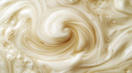 Creamy and airy swirl of dessert topping its subtle ripples creating an elegant visual texture