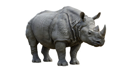 Naklejka premium Majestic Indian Rhinoceros in Full Profile