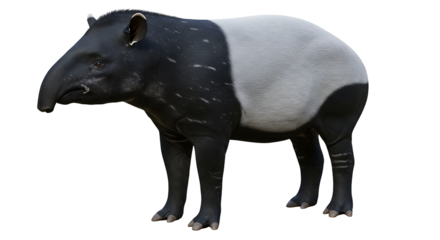 Majestic Malayan Tapir Three Quarter View Dark Coat Light Rump