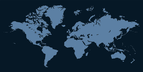 Naklejka premium A drawaing of world map, world map picture, world map vector image, modern world map, Illustration, eps 10, worldwide, all continents, all countries, worldwide project