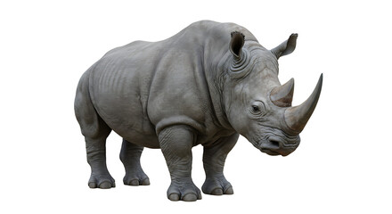 Obraz premium Majestic White Rhinoceros in Full View