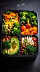 Healthy meal prep in a lunch box perfect for meal plan content
