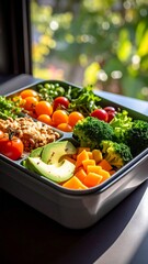 Healthy meal prep in a lunch box perfect for meal plan content