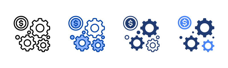 Management icon sheet multiple style collection