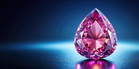 Teardrop pink sapphire soft rose brilliance radiant sparkle on navy blue background, accessories, luxury,  accessories
