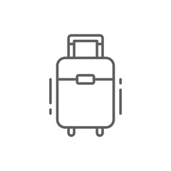 Outline Icon of Wheeled Travel Bag Thin Line Editable Stroke for Tourism Vacation or Flight Baggage Use
