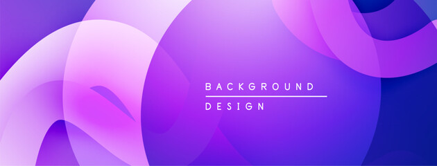 Abstract fluid shapes, purple hues, modern design. Gradient background creates dynamic visual effect. Simple, clean aesthetic.