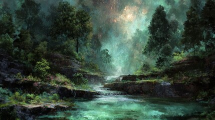 A futuristic sci-fi landscape of the land