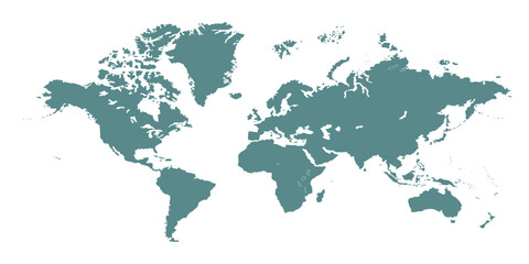 World map accurate scale, world map vector image, modern world map, Illustration, eps 10, worldwide, all continents, all countries, worldwide project
