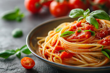 Classic Spaghetti with Tomato Sauce and Basil