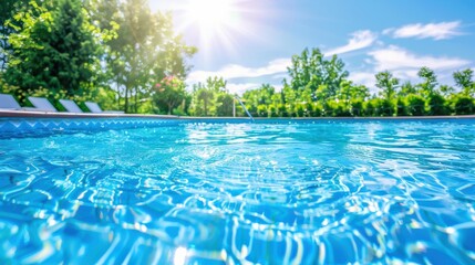 Summertime Relaxation: Sparkling Pool in the Sun