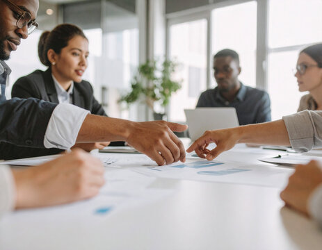 Diverse Team in Business Meeting Scene - Powered by Adobe
