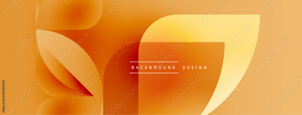 Aufkleber Abstract orange design. Smooth shapes overlap, creating dynamic visual flow. Modern aesthetic, suitable for backgrounds, presentations.