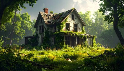 Fototapeta premium Concept Art Abandoned House