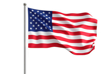 Obraz premium Waving american flag stars and stripes usa patriotic symbol independence day vector graphic isolated on transparent background