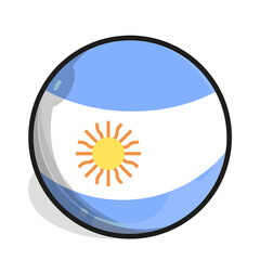 Icon A circular illustration of the Argentinian flag, featuring a light blue and white striped design with a yellow sun in the center.