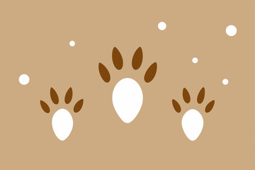 Obraz premium deer tracks in snowy ground .svg