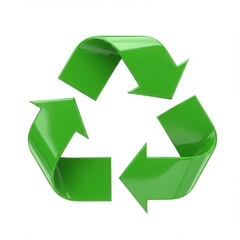 Obraz premium Green recycle symbol isolated on white background. concept of environmental protection and waste management. use cases: eco design, web.