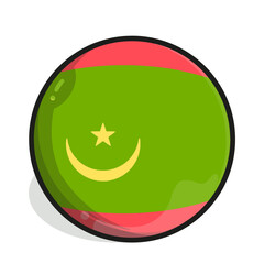 Icon A stylized spherical representation of the Mauritanian flag; featuring a green field, a yellow crescent moon, and a yellow star.