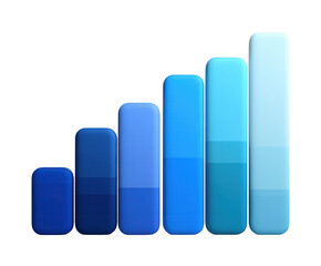 Ascending Blue Bar Graph Data Visualization and Growth Chart