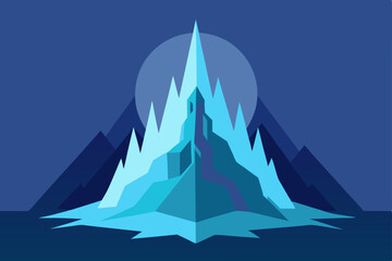mystical mountain with icy spires  .svg