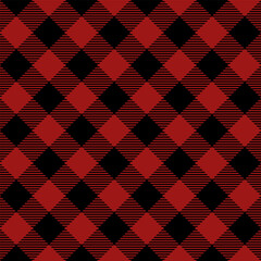 Fabric pattern, red and black checkered pattern, gift wrapping paper , seamless pattern 