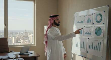 Arab Businessman Giving a Presentation