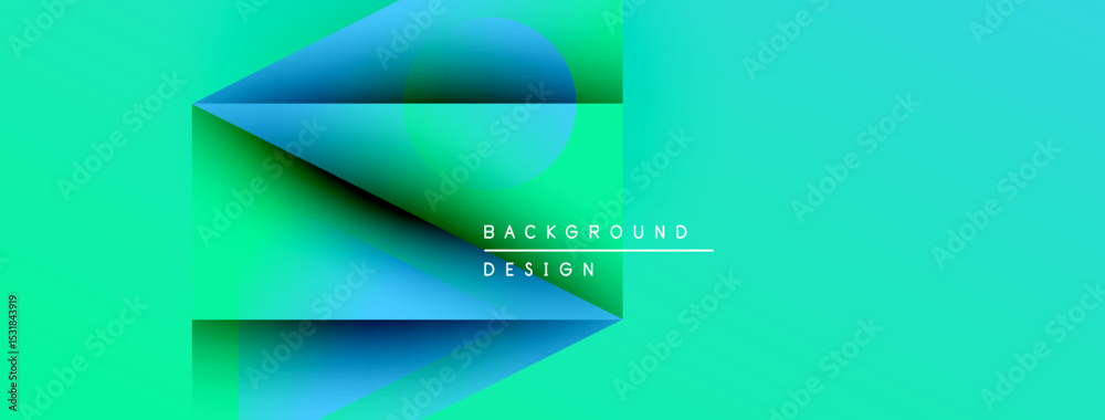 Poster abstract gradient background. blue, green hues blend smoothly. text reads background design. modern,