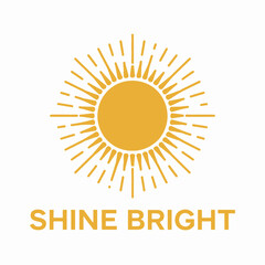 Shine bright sun illustration vector design summer sunlight graphic element background wallpaper bright yellow  ,Vector art