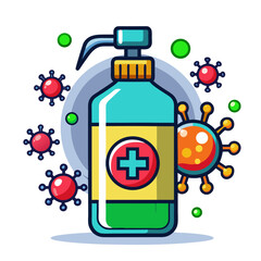 Medicine bottle and pills icons background