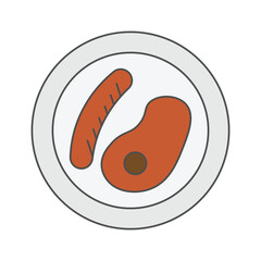 sausage and steak illustration