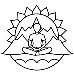 Person Meditating in Mountains at Sunrise: A Serene Mindful Moment