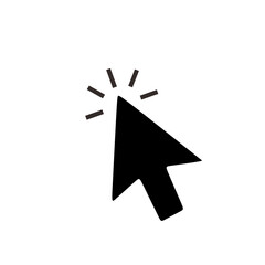 Design Arrow Pointer Cursor With Click Effect Icon