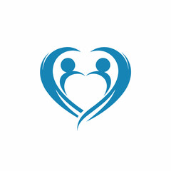 Abstract Human with Heart Logo Vector.