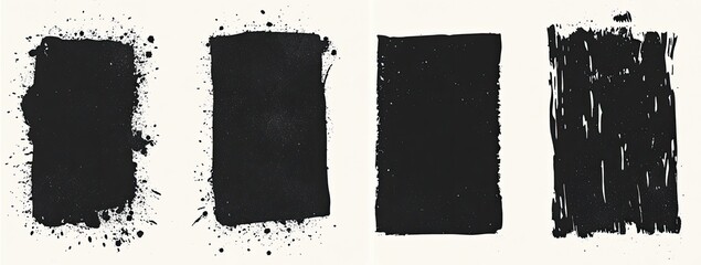 Abstract Rectangular Shapes with Textured Paint Splashes