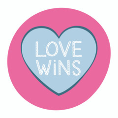 Love wins heart graphic design for valentine's day card or wedding invitation illustration vector art ,Vector art