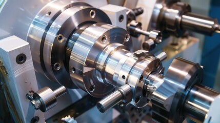 Close-up of internal turning operation on a lathe, showcasing a cutting tool shaping the inner diameter of a metal pipe or cylinder