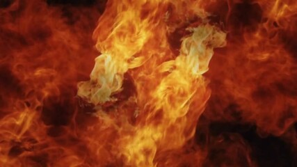 Intense, fiery explosion erupts from center, filling screen with flames and smoke before fading. High-impact VFX for action scenes or transitions - Powered by Adobe