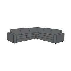 L-Shaped Sofa Illustration