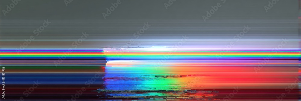 Poster System Reboot Freeze Frame Displaying Color Band Artifacts With Clarity in the Upper Section Amidst Distorted Visuals