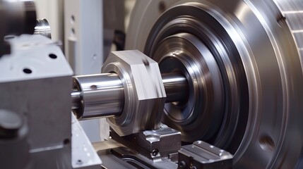 Close-up of internal turning operation on a lathe, showcasing a cutting tool shaping the inner diameter of a metal pipe or cylinder