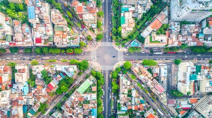 Urban intersection smart city connectivity aerial view vibrant cityscape modern infrastructure sustainability focus