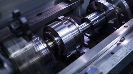 Close-up of internal turning operation on a lathe, showcasing a cutting tool shaping the inner diameter of a metal pipe or cylinder