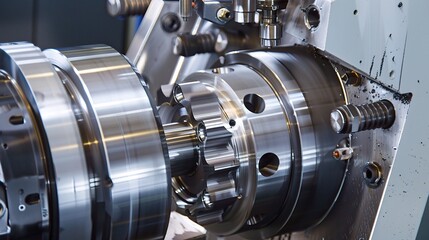 Close-up of internal turning operation on a lathe, showcasing a cutting tool shaping the inner diameter of a metal pipe or cylinder
